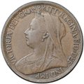 Монета 1 фартинг 1897 Великобритания