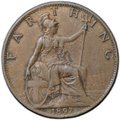 Монета 1 фартинг 1897 Великобритания