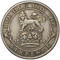 Монета 6 пенсов 1914 Великобритания