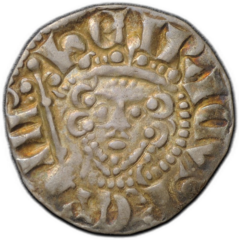 Монета 1 пенни 1251-1272 Генрих III со скипетром, длинный крест Лондон Англия