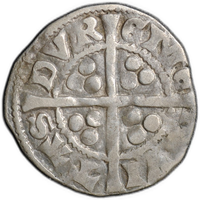 Монета 1 пенни 1272-1327 Эдвард I-II Дарем Англия