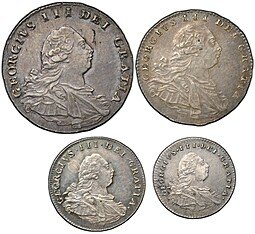 фото для Набор 1 пенни, 2, 3, 4 пенса 1800 Maundy Великобритания 4 монеты Аверс