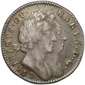 Монета 3 пенса 1691 старый тип Вильгельм III и Мария II Англия