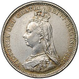 фото для Монета 3 пенса 1887 новый тип Великобритания Аверс