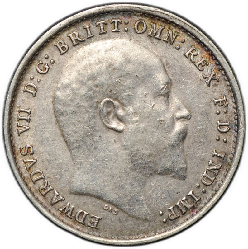 Монета 3 пенса 1906 Великобритания