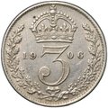 Монета 3 пенса 1906 Великобритания