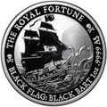 Монета 1 доллар 2020 Черный флаг - Королевский корабль Фортуна Чёрный Барт Тувалу