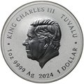 Монета 1 доллар 2024 Черный флаг - Корабль Кингстон Калико Джек и Энн Бонни BU Тувалу