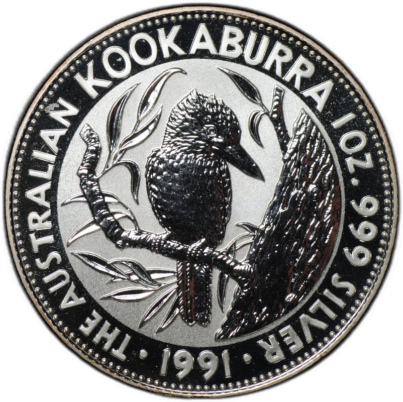 Монета 5 долларов 1991 Австралийская Кукабара (Кукабарра) вправо Австралия