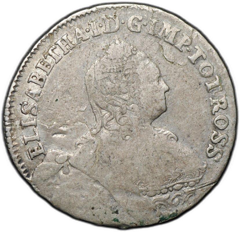 Монета 24 копейки 1757 Ливонез
