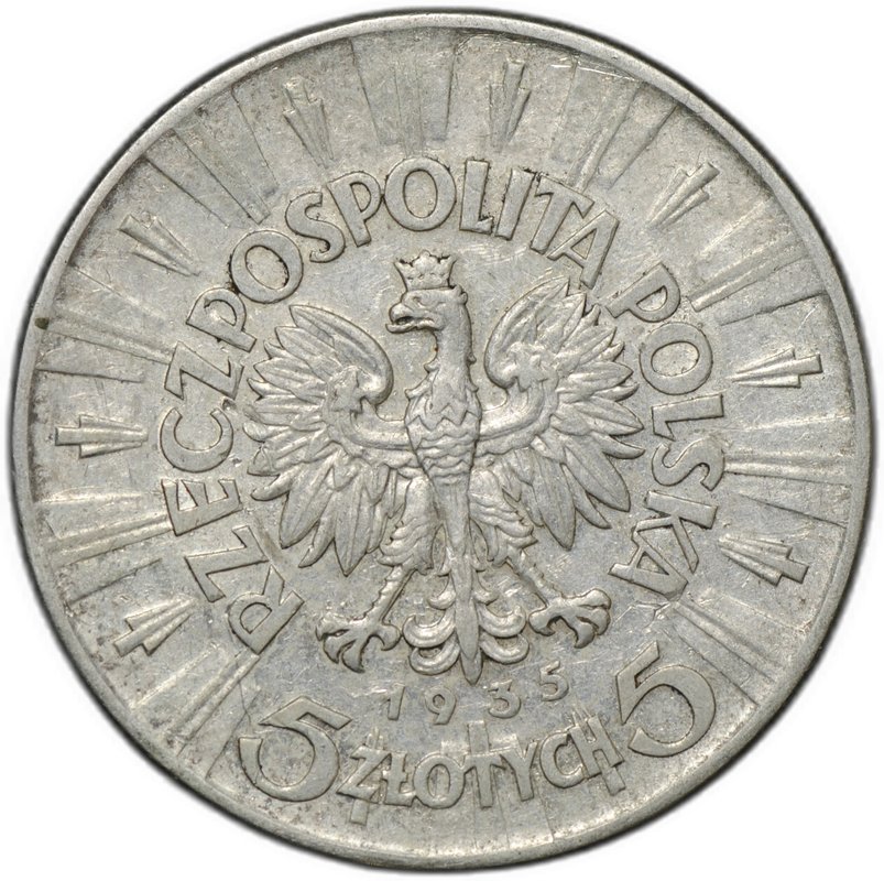Монета 5 злотых 1935 Польша