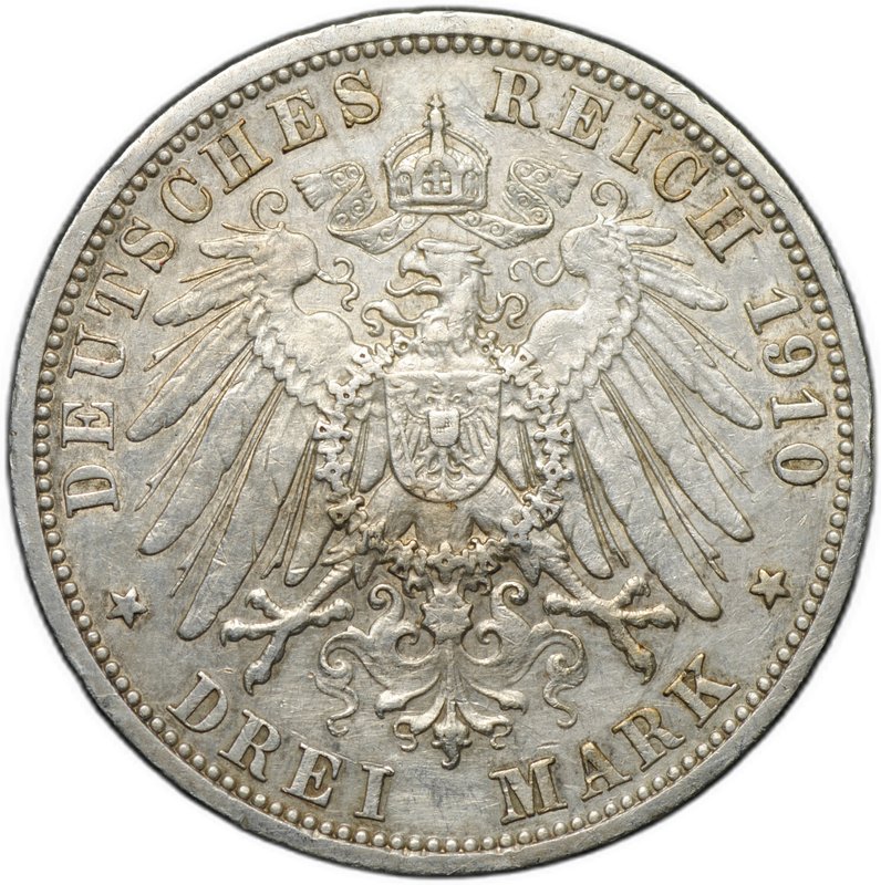 Монета 3 марки 1910 A Пруссия Германия