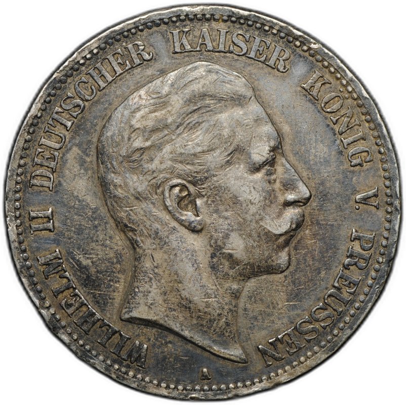 Монета 5 марок 1908 A Пруссия Германия