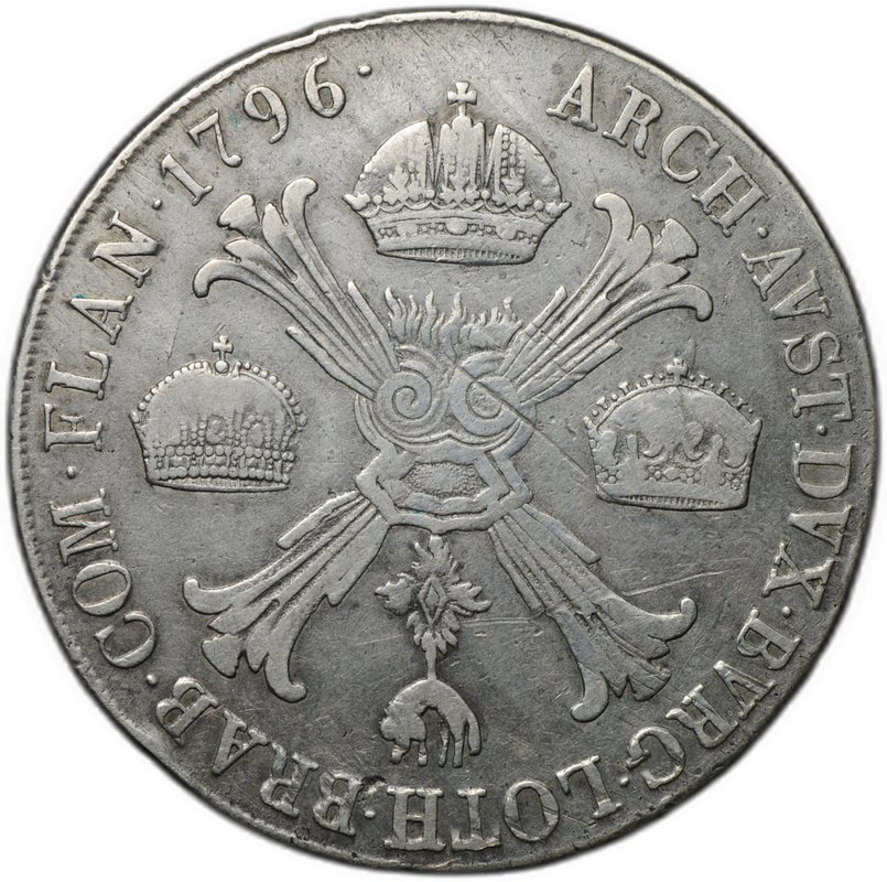 Монета 1 кроненталер (талер) 1796 M Австрийские Нидерланды