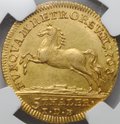 Монета 5 талеров 1763 Е Брауншвейг-Вольфенбюттель слаб NGC UNC Det. TRAVELER COLLECTION