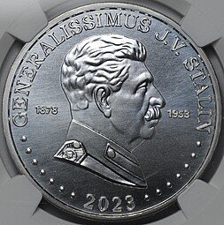 фото для Монета 5000 франков 2023 Генералиссимус Сталин Чад слаб NGC MS 69 Аверс
