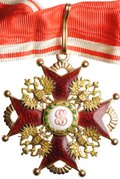 Знак ордена (крест) Святого Станислава 2-й степени золото 56 пробы Кейбель