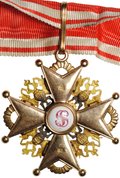 Знак ордена (крест) Святого Станислава 2-й степени золото 56 пробы Кейбель