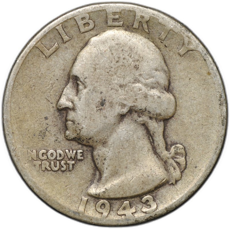 Монета Квотер (1/4 доллара) 1943 США