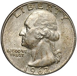 фото для Монета Квотер (1/4 доллара) 1962 D США Аверс