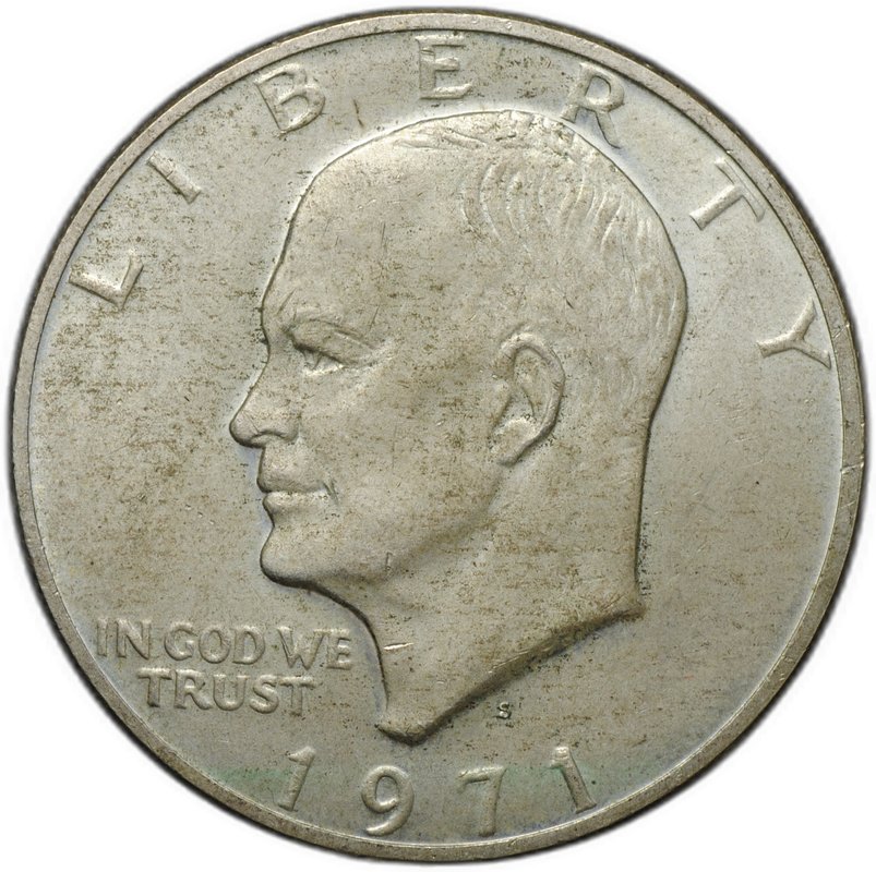 Монета 1 доллар 1971 S Эйзенхауэр серебро США