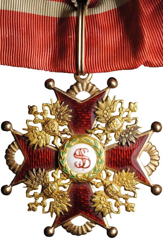 Знак ордена (крест) Святого Станислава 2-й степени золото 56 пробы Кейбель AK