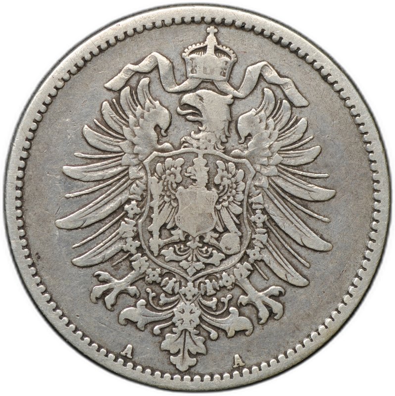 Монета 1 марка 1881 А Германия