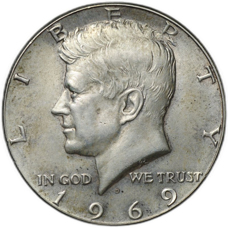 Монета 50 центов (1/2 доллара) 1969 D США