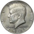 Монета 50 центов (1/2 доллара) 1969 D США