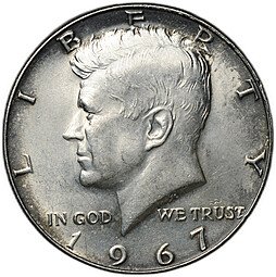 фото для Монета 50 центов (1/2 доллара) 1967 США Аверс