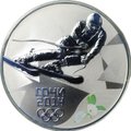 Монета 3 рубля 2014 СПМД Олимпиада в Сочи - горные лыжи слалом