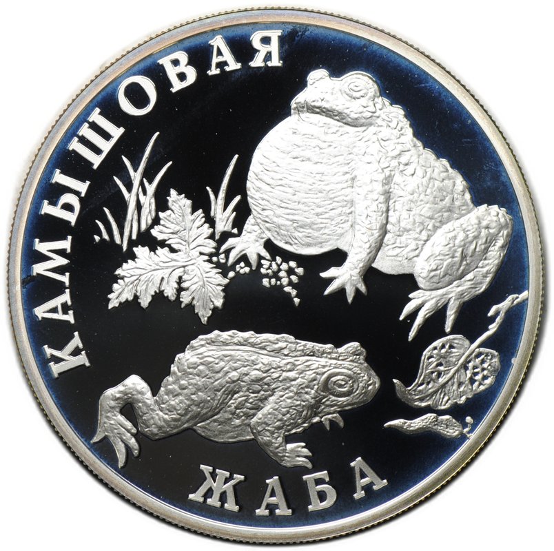 Монета 1 рубль 2004 СПМД Красная книга - Камышовая жаба