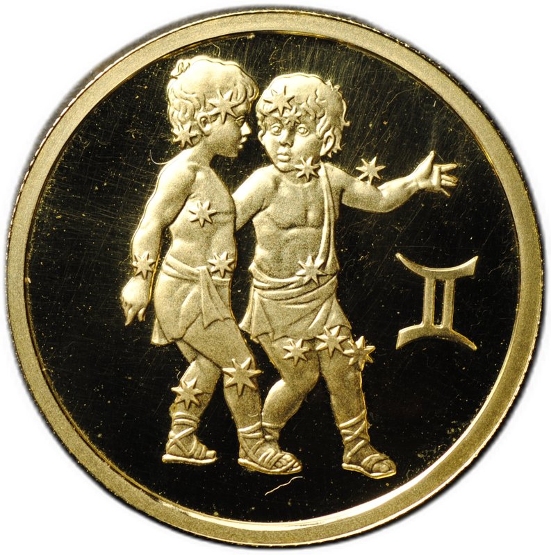 Монета 50 рублей 2004 ММД Знаки Зодиака Близнецы