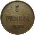 Монета 5 пенни 1889 Русская Финляндия