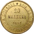 Монета 20 марок 1891 L Русская Финляндия