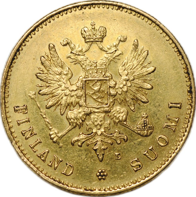 Монета 20 марок 1891 L Русская Финляндия