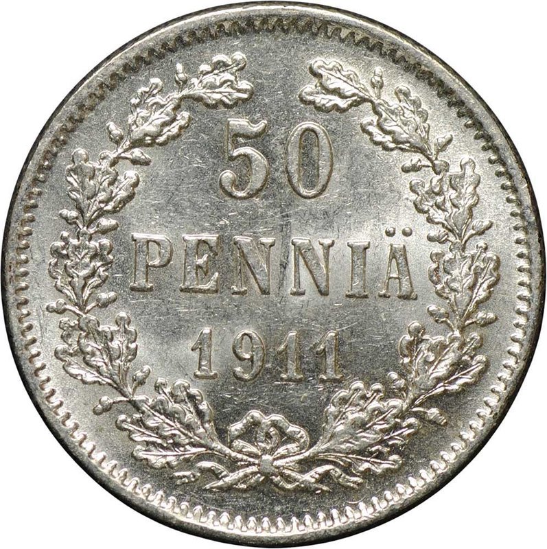 Монета 50 Пенни 1911 L Русская Финляндия
