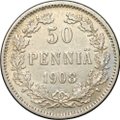 Монета 50 Пенни 1908 L Русская Финляндия