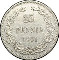 Монета 25 пенни 1901 L Русская Финляндия