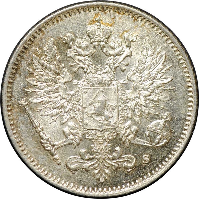 Монета 25 Пенни 1915 S Русская Финляндия