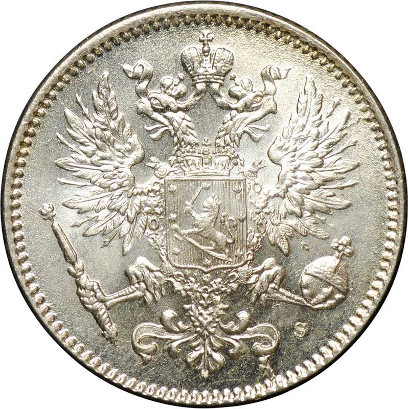 Монета 50 Пенни 1916 S Русская Финляндия