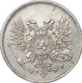 Монета 25 Пенни 1917 S Русская Финляндия (гербовый орел без корон)