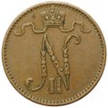 Монета 1 пенни 1909 Русская Финляндия