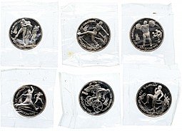фото для Набор 1 рубль 1991 Олимпиада 1992 в Барселоне 6 монет в оригинальной запайке Аверс