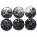 Набор 1 рубль 1991 Олимпиада Барселона 1992 6 монет PROOF в оригинальной коробке