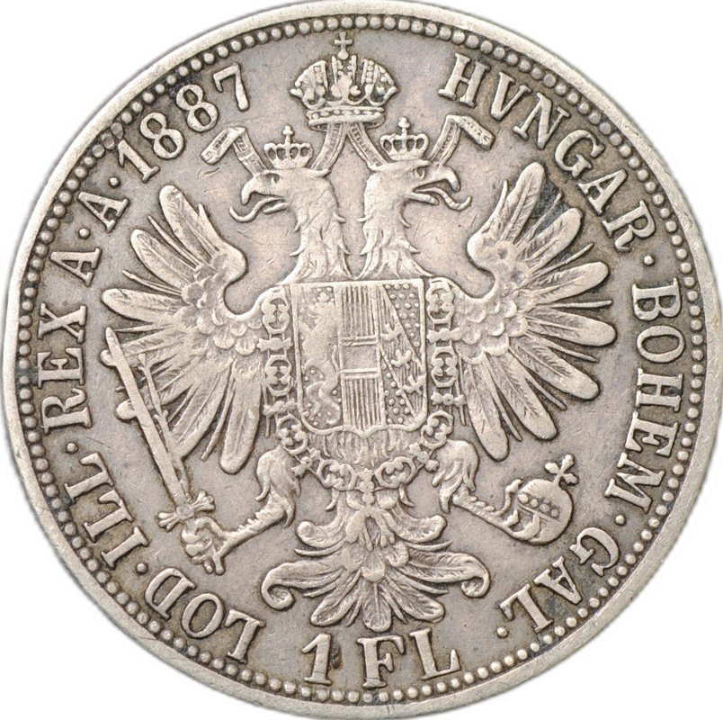 Монета 1 флорин 1887 Австрия