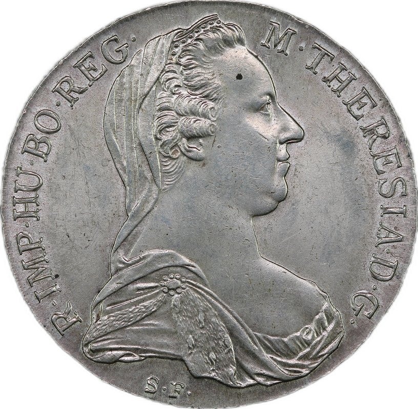Монета 1 талер 1780 SF Мария Терезия рестрайк Австрия