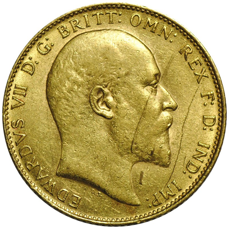 Монета 1 соверен 1909 Эдвард VII Англия