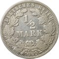 Монета 1/2 марки 1905 А Германия