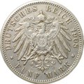 Монета 5 марок 1908 Гамбург Германия
